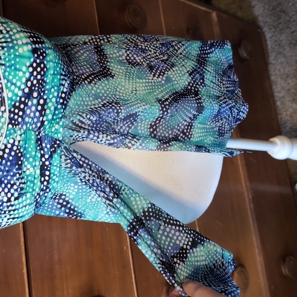 TUMMY SLIMMER Croft and Barrow Tankini Top in Blue and White SZ 8 - Picture 4 of 16